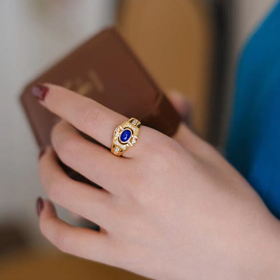 Anello regolabile Olivenorma Vintage Lapislazzuli