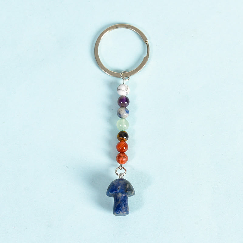 Portachiavi con perline di cristallo a forma di fungo chakra Olivenorma