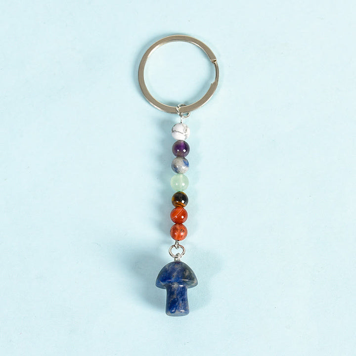 Portachiavi con perline di cristallo a forma di fungo chakra Olivenorma