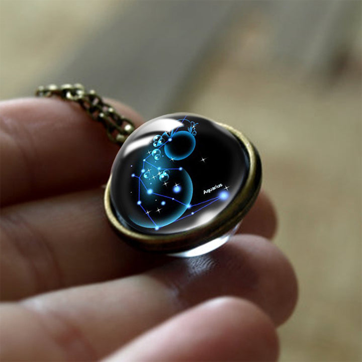 Collana di protezione dello zodiaco Olivenorma Glass 12 Stelle