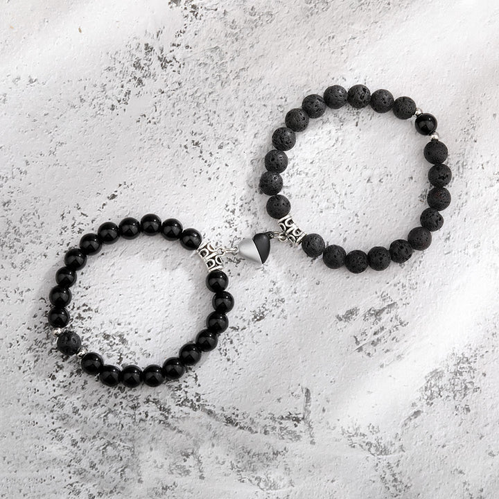 Olivenorma 2 pezzi set di braccialetti magnetici per coppie 