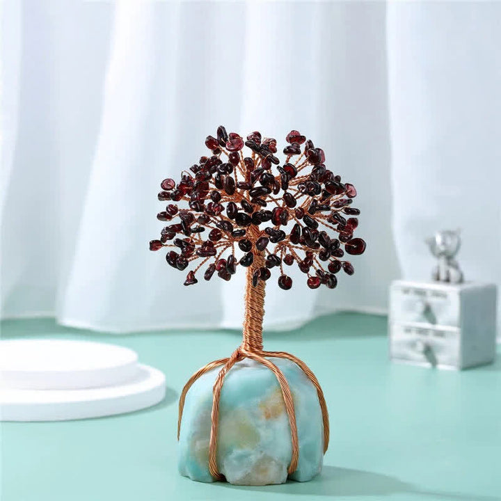 Foglie di granato Olivenorma Base Amazzonite Albero Feng Shui 