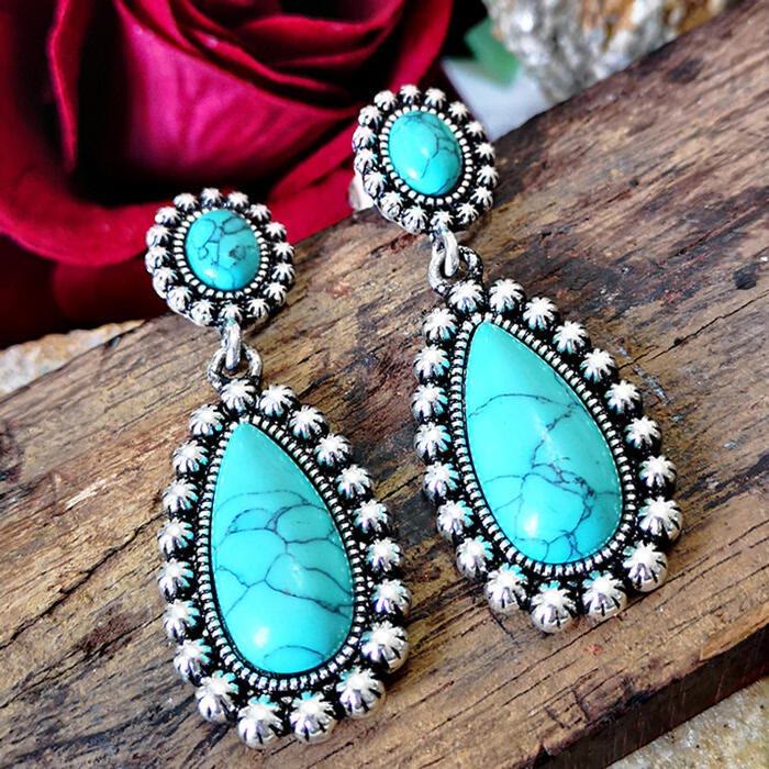 Orecchini Olivenorma Teardrop Turchese Argento