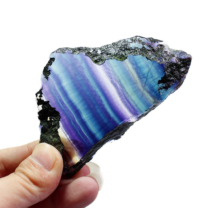 Decorazione in pietra preziosa naturale grezza di fluorite arcobaleno Olivenorma 
