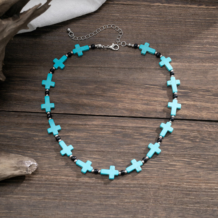 Collana con filo incrociato turchese Olivenorma