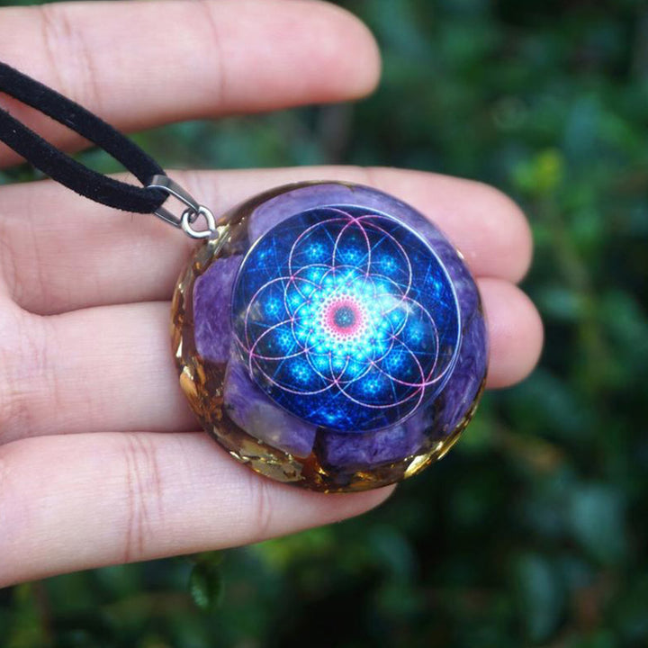 Collana con pendente Charoite naturale Olivenorma