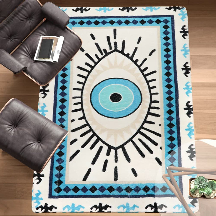 Olivenorma Blue Evil Eye Tappeti antibatterici lavabili 