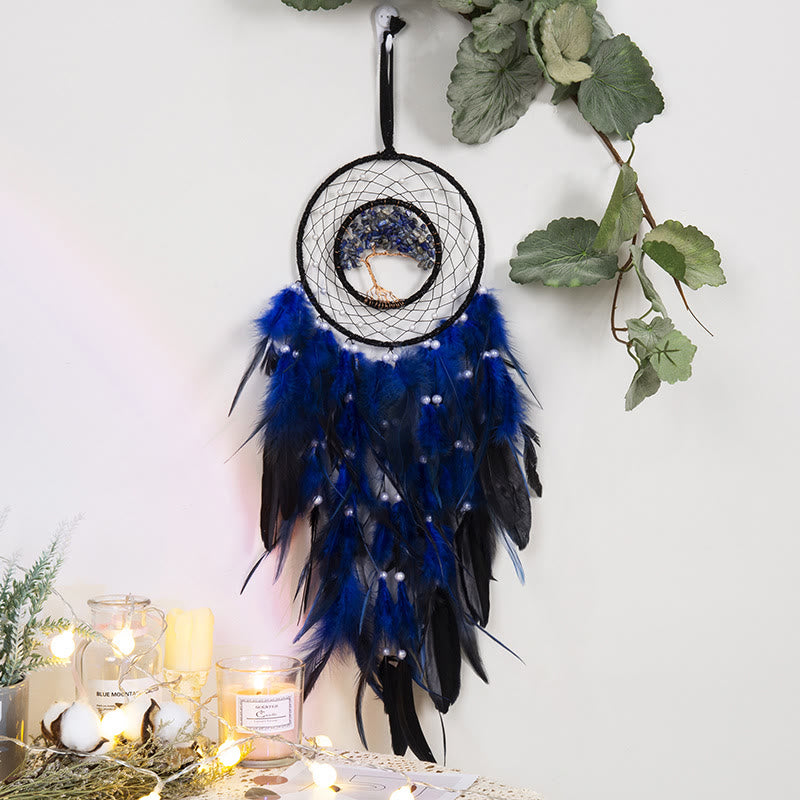 Olivenorma Crystal Tree Of Life Piuma Glow Dream Catcher 