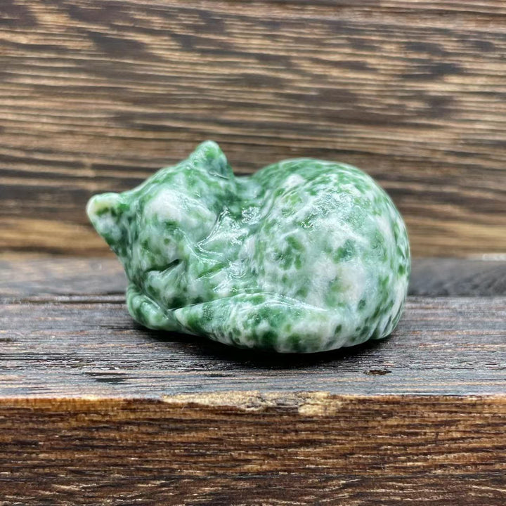 Olivenorma 4cm Decorazione in pietra preziosa di cristallo naturale a forma di gatto - Giada Verde - image 17