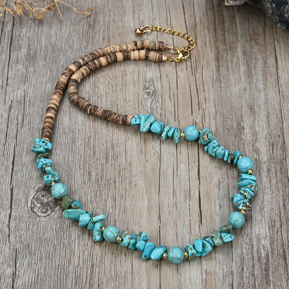 Collana con ciondolo a forma di palla di perline in pietra naturale Olivenorma