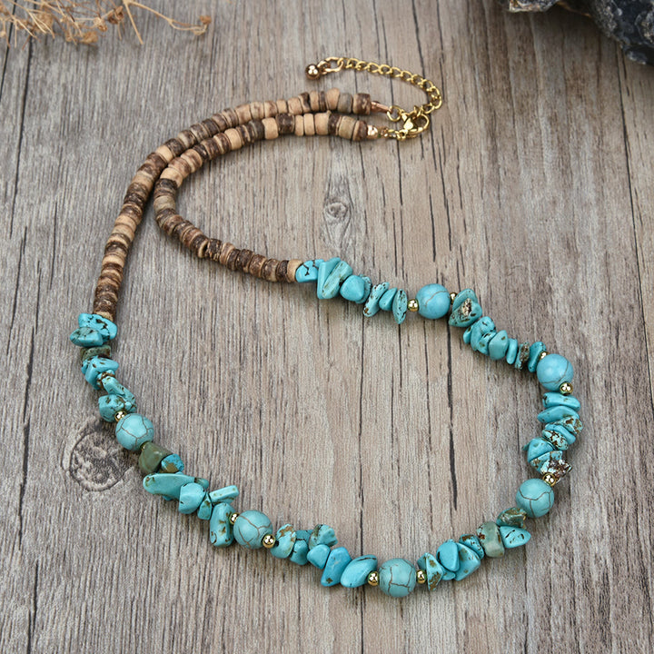 Collana con ciondolo a forma di palla di perline in pietra naturale Olivenorma