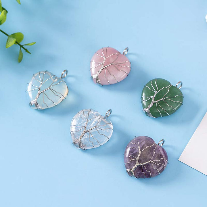 Collana a forma di cuore in cristallo naturale Olivenorma
