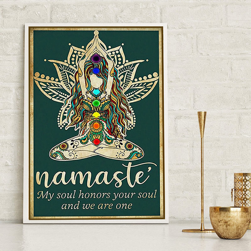 Poster con simbolo del lotto Olivenorma Chakra Yoga