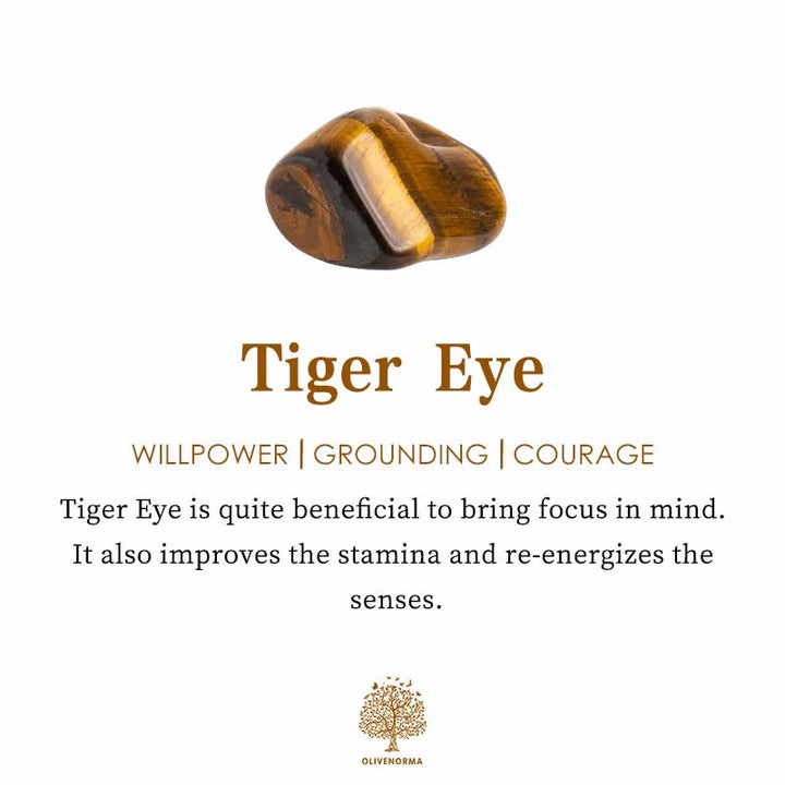 Olivenorma "Nature's Healing Moments" Braccialetto Tiger Eye Tree Of Life da 3 pezzi 