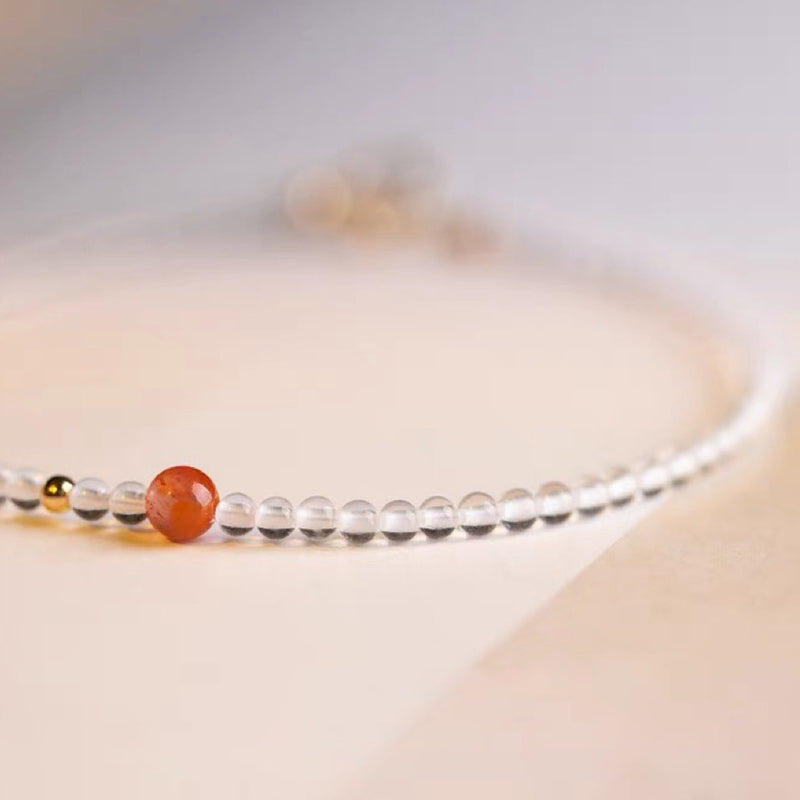 Gathering Fortune - Bracciale con pietre preziose di cristallo trasparente 