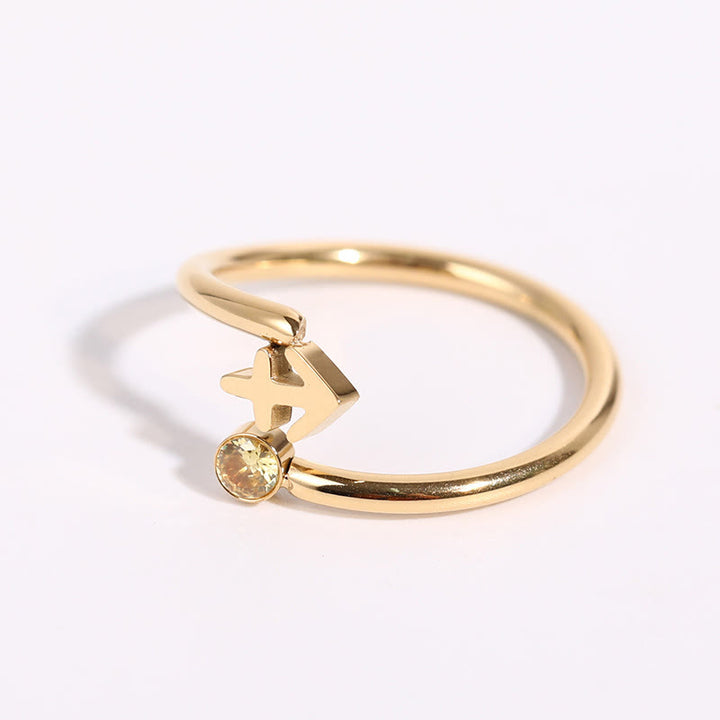 Anello con pietra portafortuna dello zodiaco Olivenorma