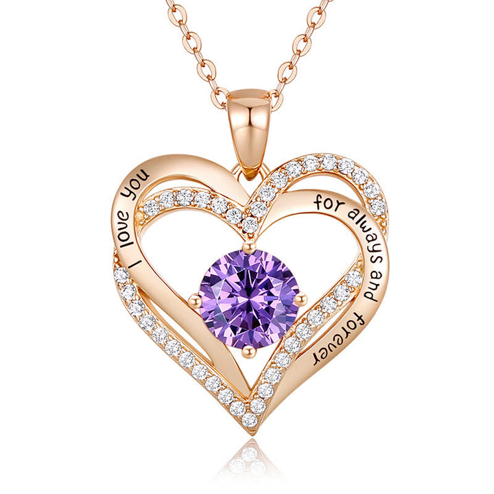 Olivenorma "Ti amo per sempre e per sempre" - Collana Birtshtone Heart