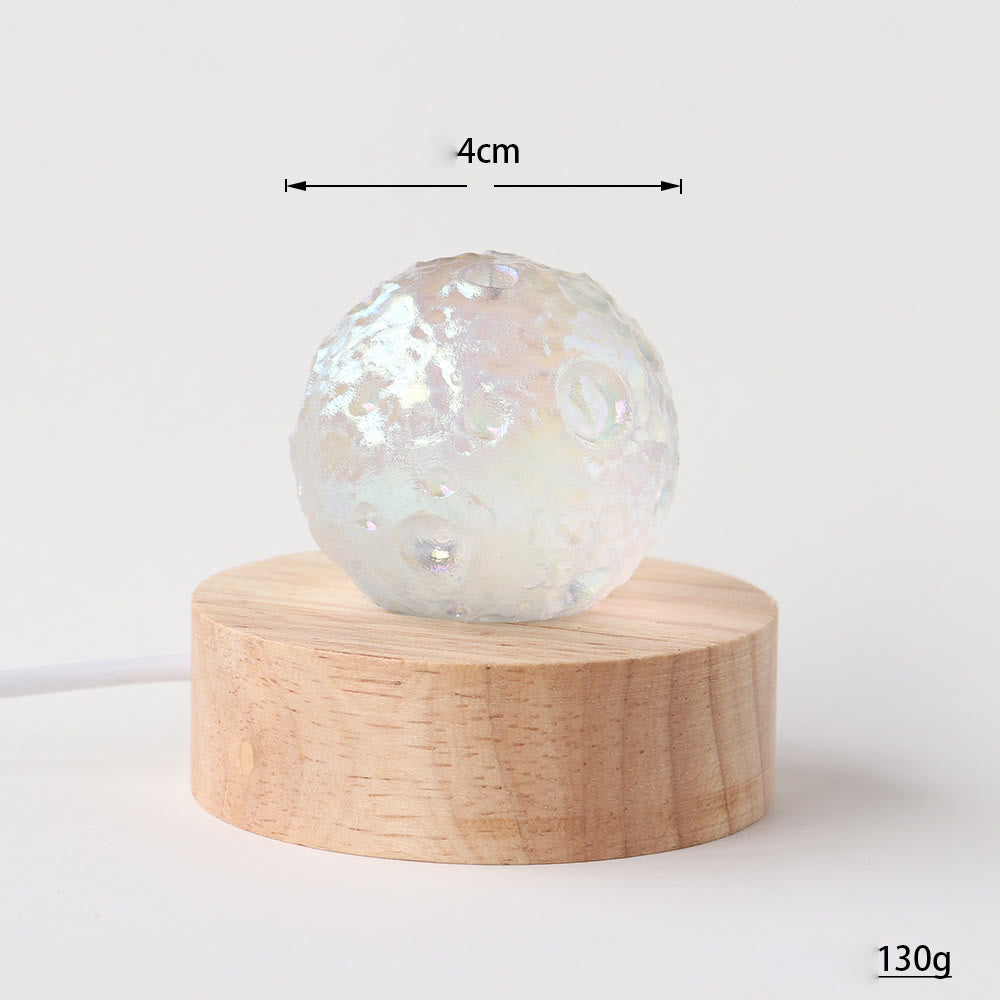 Olivenorma Lampada in cristallo trasparente a forma di luna elettroplaccata