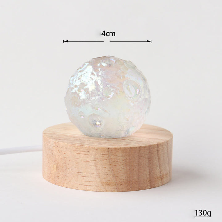 Olivenorma Lampada in cristallo trasparente a forma di luna elettroplaccata