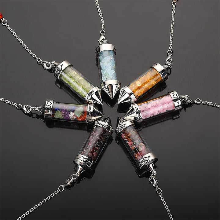 Pendolo di meditazione in cristallo colorato chakra