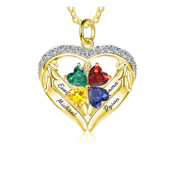 Olivenorma Collana regalo personalizzata con pietra portafortuna e nome inciso CZ