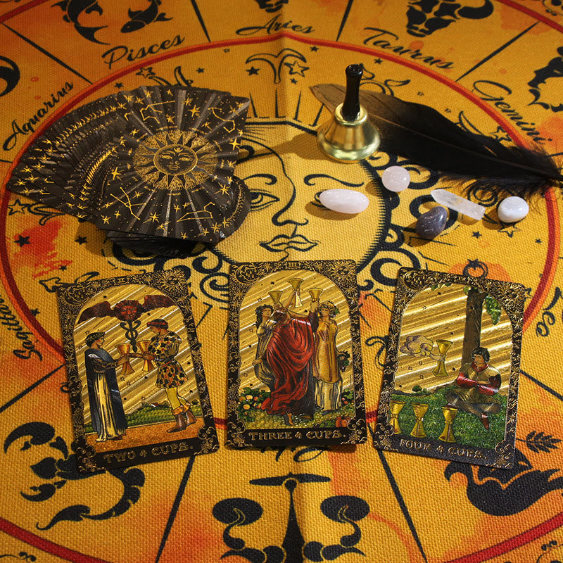 Olivenorma Black Gold Waite Foil Golden Tarot Deck Carte