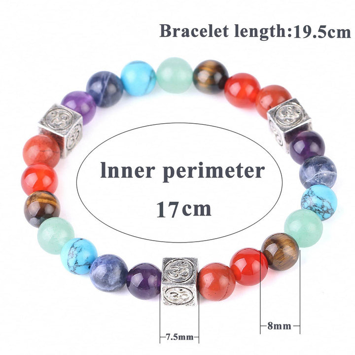 Olivenorma Bracciale Yoga con Perline Multicolore 7 Chakra