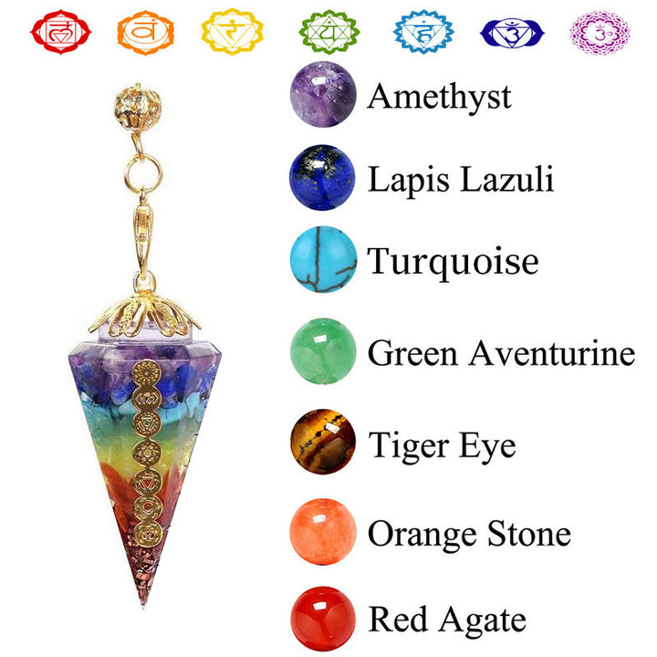 Pendolo divinatorio dell'orgone dei chakra Olivenorma