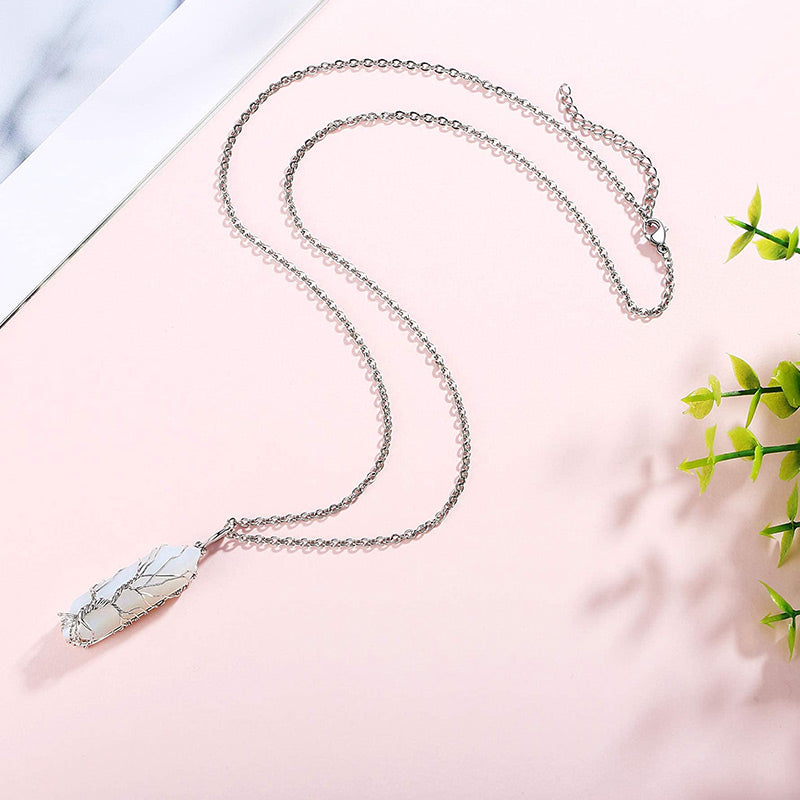 Collana in cristallo Olivenorma con pietra preziosa dell'albero della vita