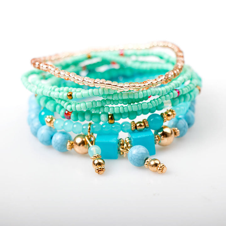 Olivenorma Emperor Stone Bracciale a strati con perline