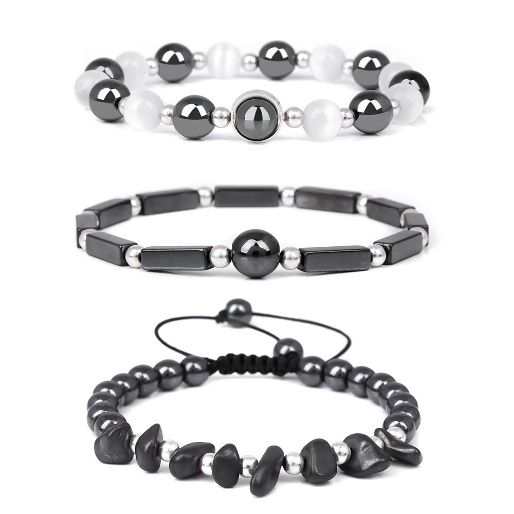 Olivenorma "Healing Wishes" Bracciale in cristallo naturale da 3 pezzi 