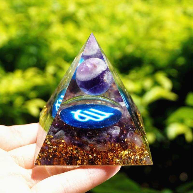 Olivenorma Ametista Vergine Zodiaco Orgone Piramide