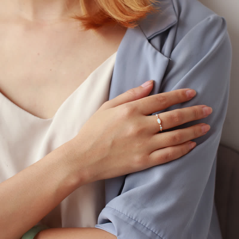 Olivenorma "Amore e sincerità" - Anello vintage Opale Reki 