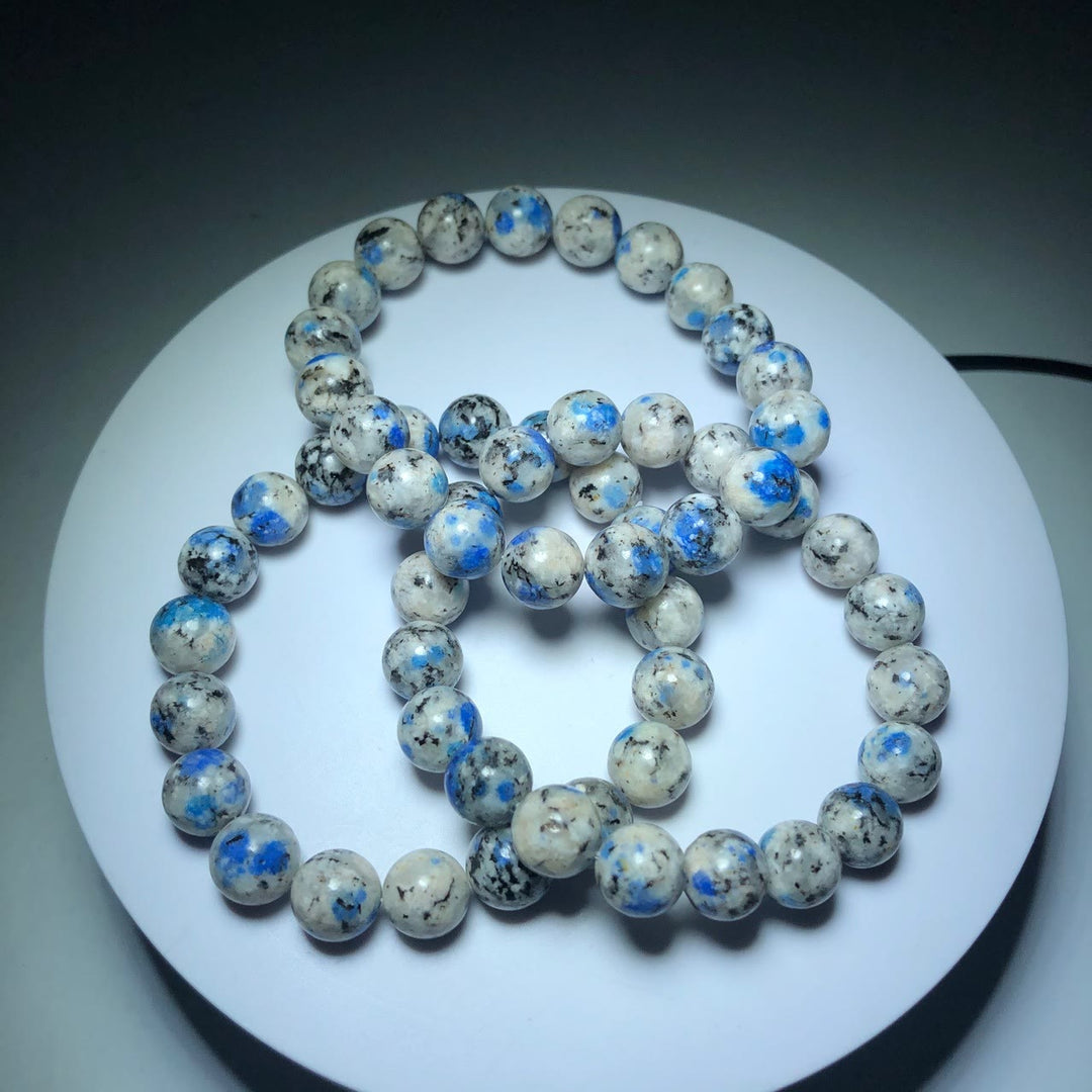 Bracciale di pietra energetica con perline di azzurrite naturale Olivenorma da 11 mm