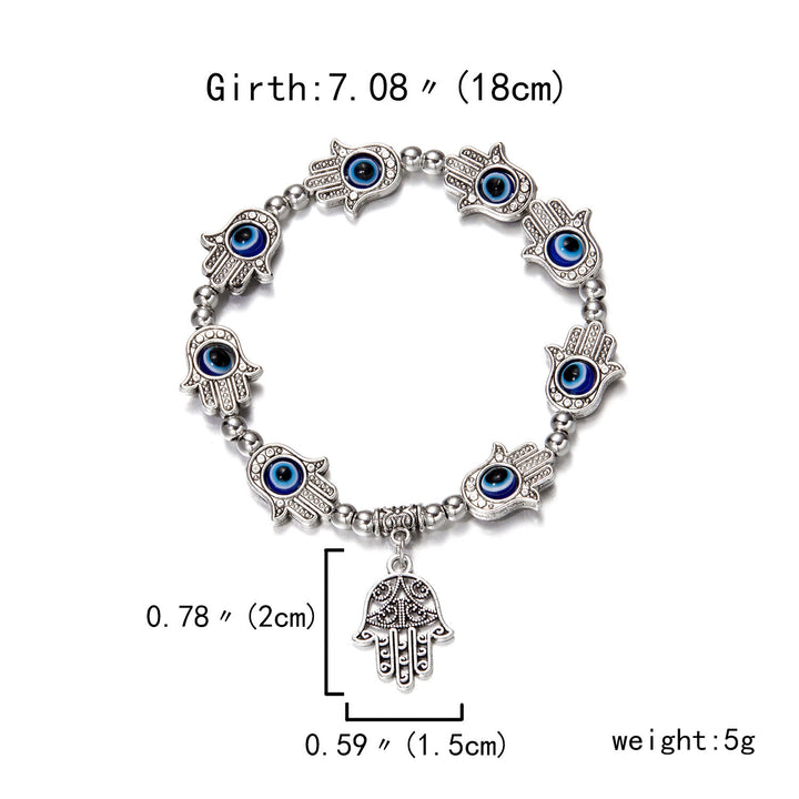 Olivenorma Evil Eye Hamsa Ciondolo Bracciale Zircone Epossidico