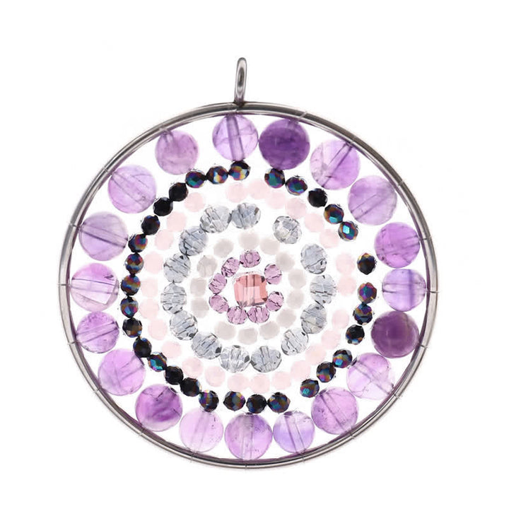 Collana di cristallo con ciondolo rotondo con fiore di datura di Olivenorma