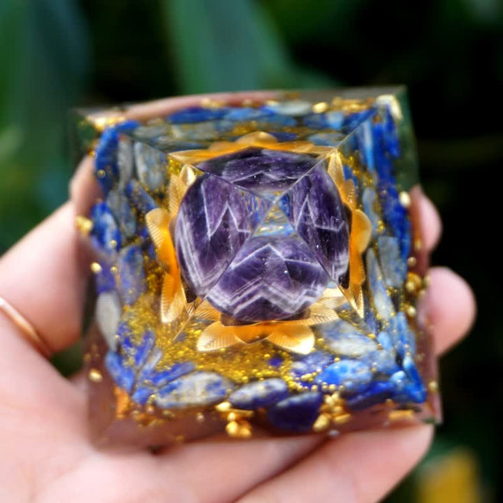 Olivenorma Loto Positivo Ametista Sfera Orgone Piramide