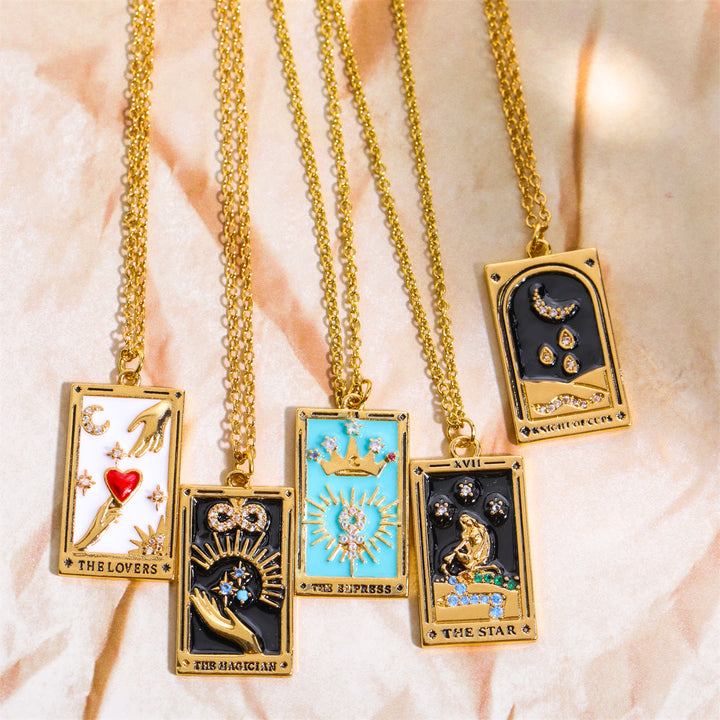Collana Olivenorma Zircone Oro Placcato Tarocchi Olio Goccia
