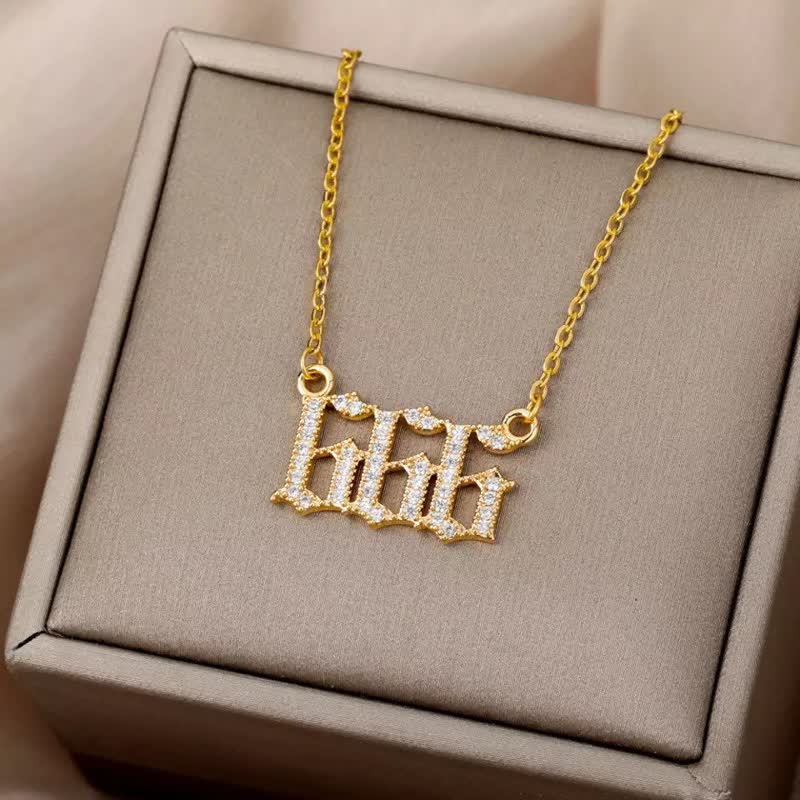 Collana con numero angelico in zircone Olivenorma