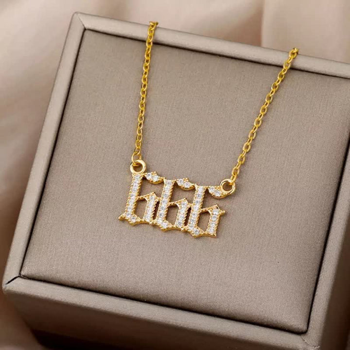 Collana con numero angelico in zircone Olivenorma