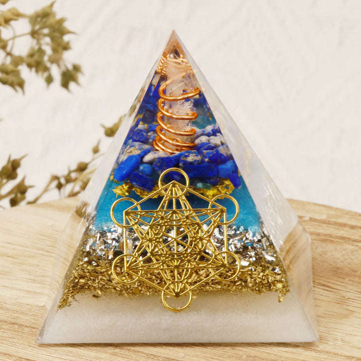 Olivenorma Lapislazzuli Cubo di Metatron Piramide di Orgone 