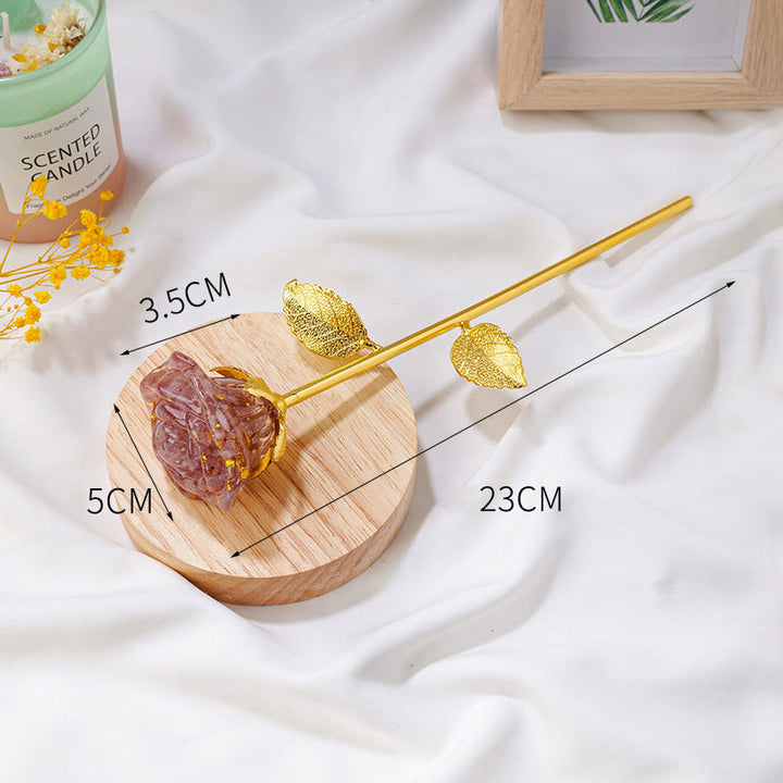 Olivenorma Crystal Rose Flower Artigianato Decorazione con pietre preziose