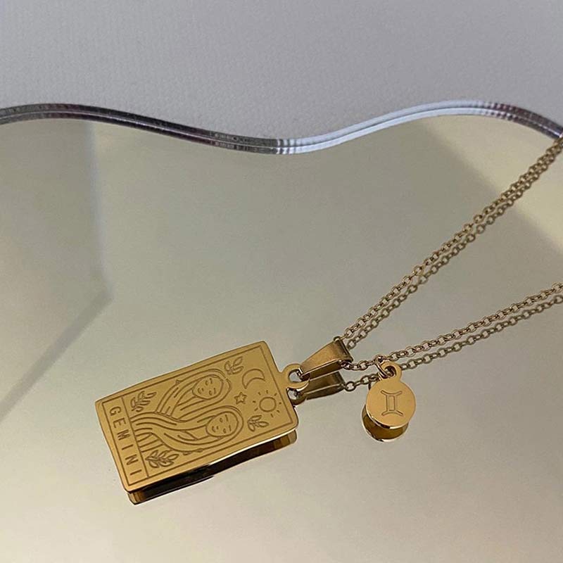 Collana con catena riempita d'oro Olivenorma Zodiac 