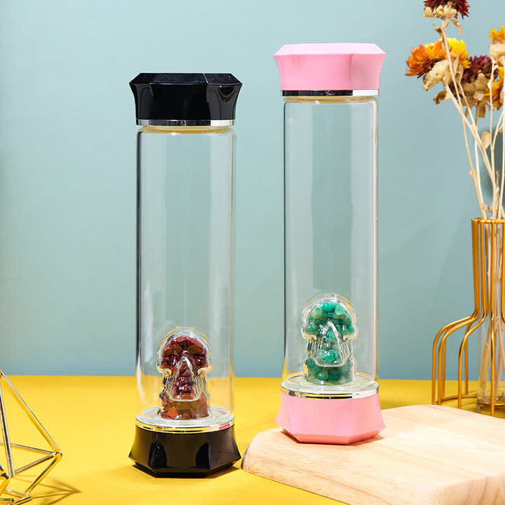 Decorazione di cristallo per bottiglia d'acqua con teschio Olivenorma