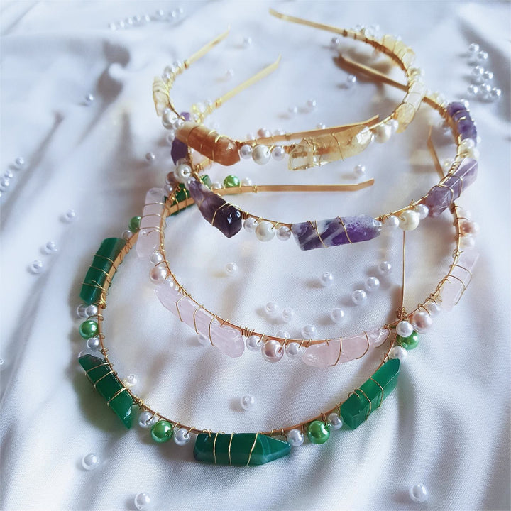 Olivenorma Citrino Ametista Con Corona Di Cristallo Perla 