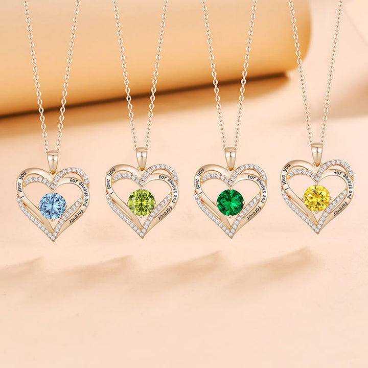 Olivenorma "Ti amo per sempre e per sempre" - Collana Birtshtone Heart