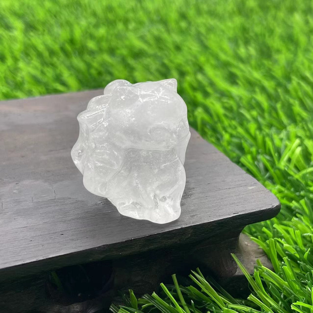 Olivenorma Pietra Naturale 3cm Decorazione in Pietra Preziosa a Forma di Volpe a Nove Code 