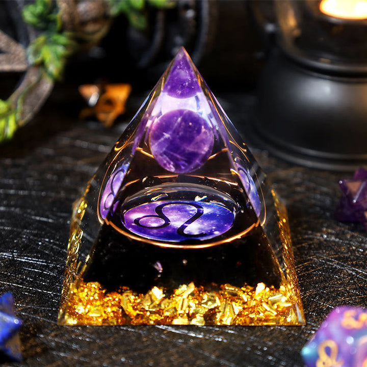 Olivenorma Ametista Palla Ossidiana Ghiaia Zodiaco Leone Orgone Piramide 