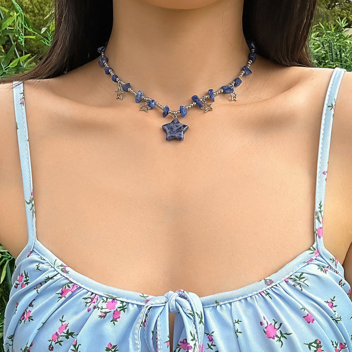 Olivenorma Bohemia Star Nappa Collana girocollo in cristallo 