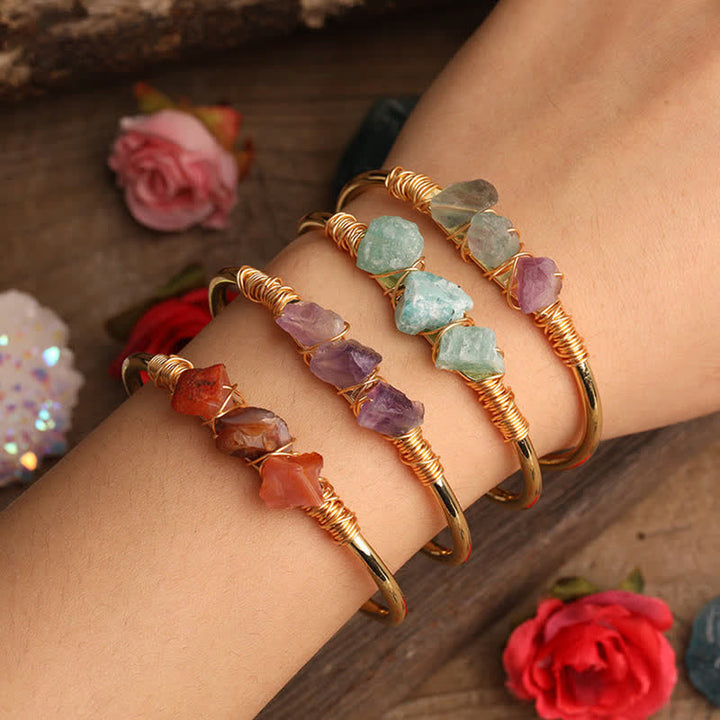 Bracciale vintage Olivenorma con pietre preziose di cristallo grezzo